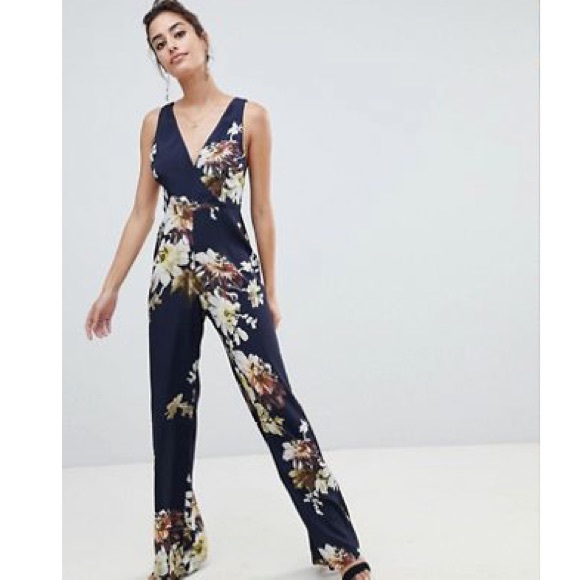 ASOS Pants - ASOS Hope & Ivy backless floral jumpsuit size 2
